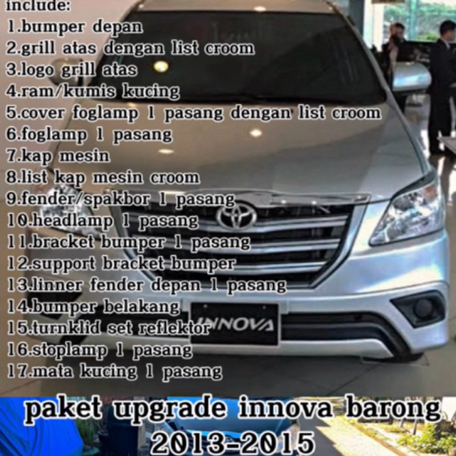 paket upgrade depan belakang innova barong 2013-2015