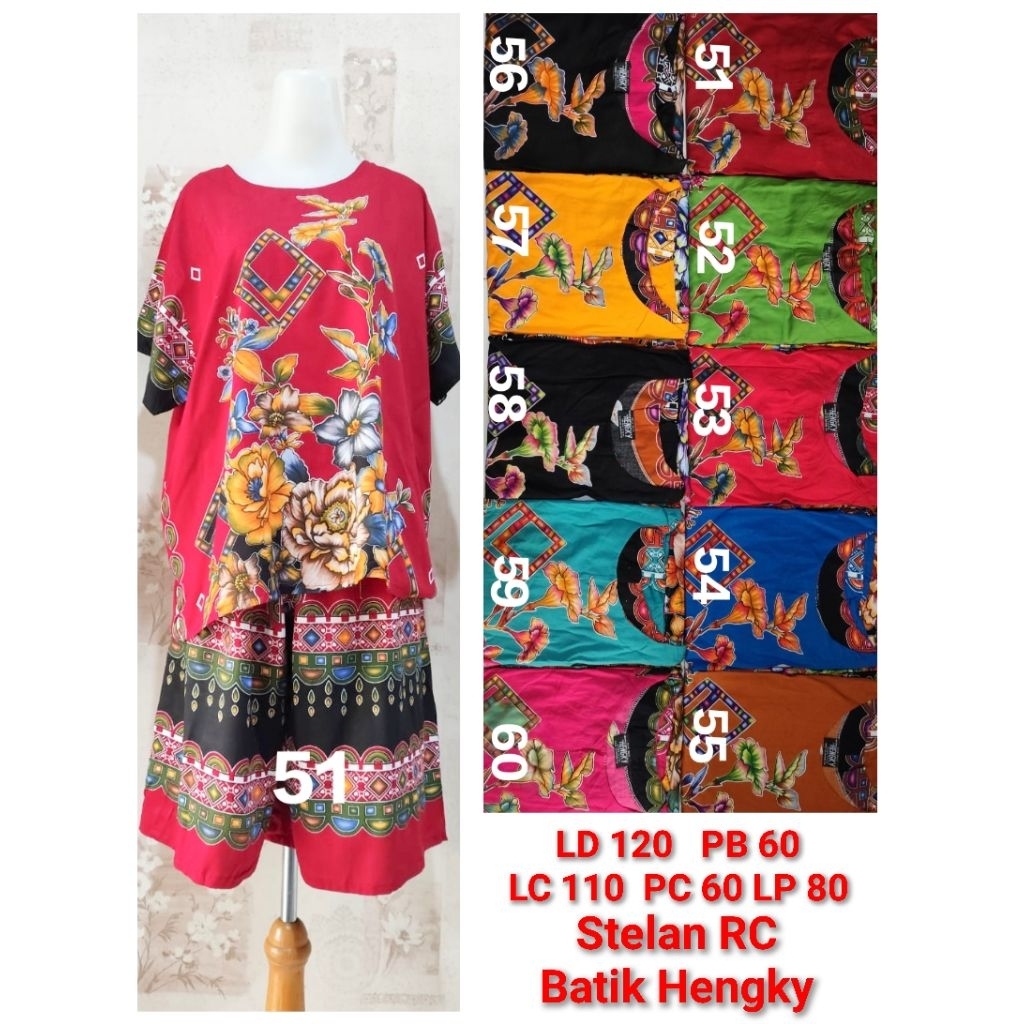 Setelan Kulot Batik Hengky LD 120-130 cm