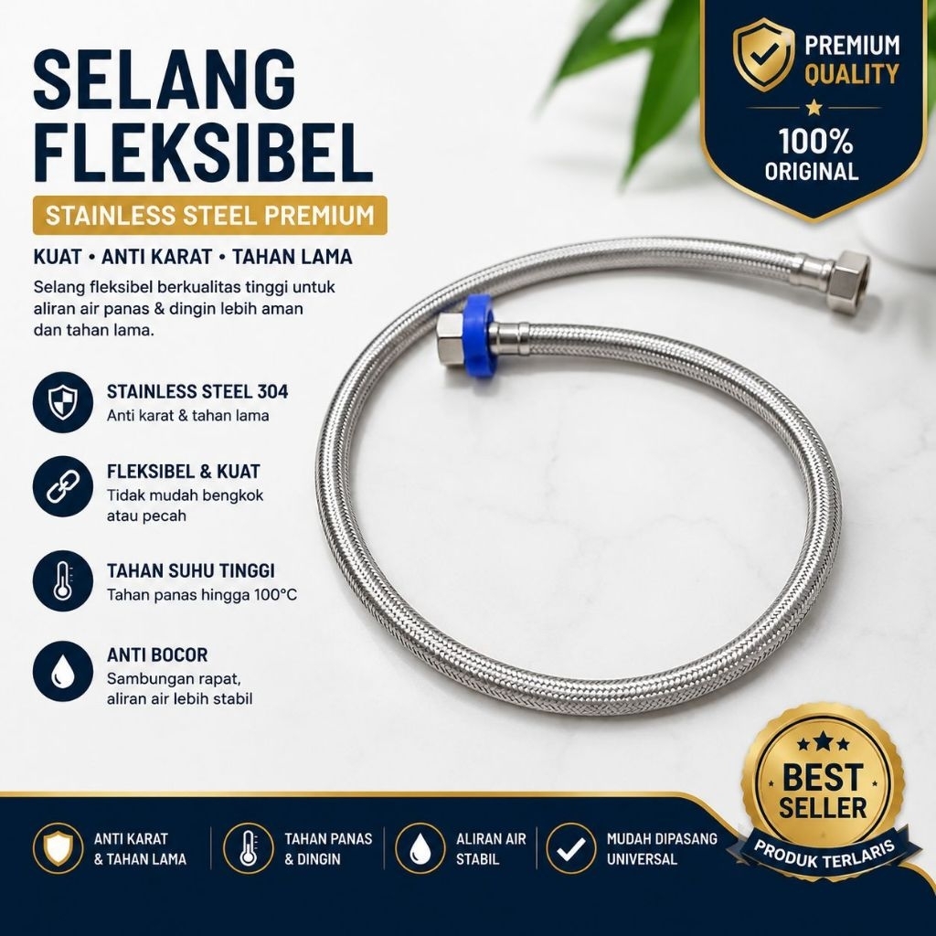 Flexibel 1 meter _Selang flexibel 1 meter _Selang anyaman 1 meter