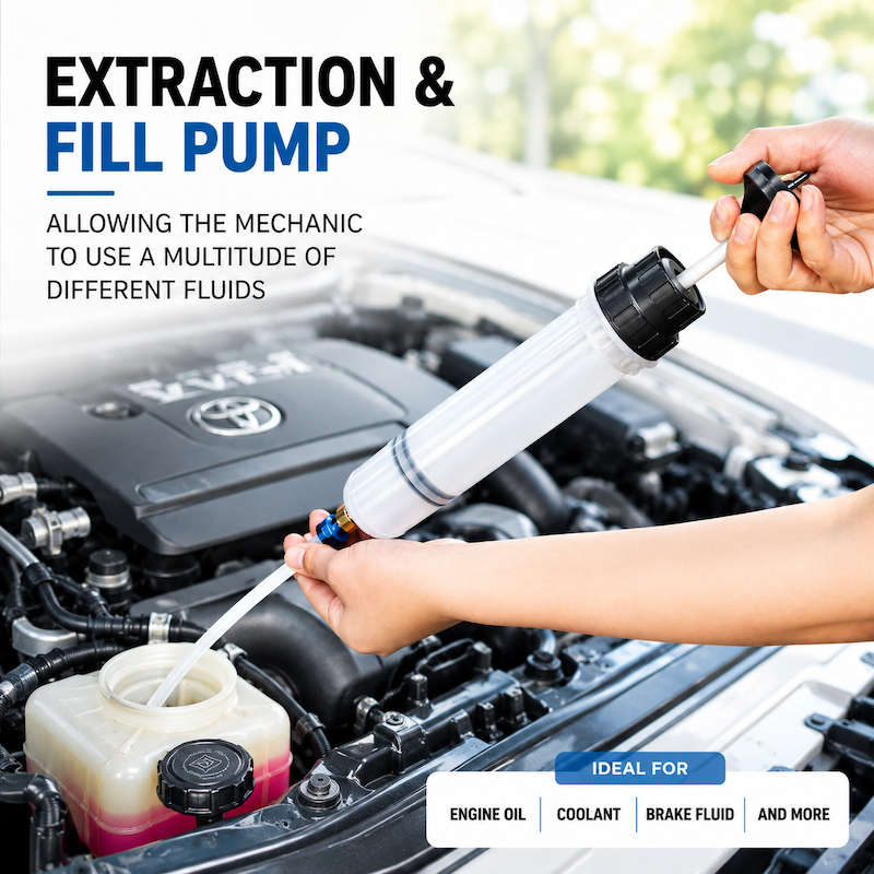 Pompa Oli Manual 500ml Oil Extractor Syringe Sedot Cairan Mesin Mobil Motor Selang Fleksibel Bengkel