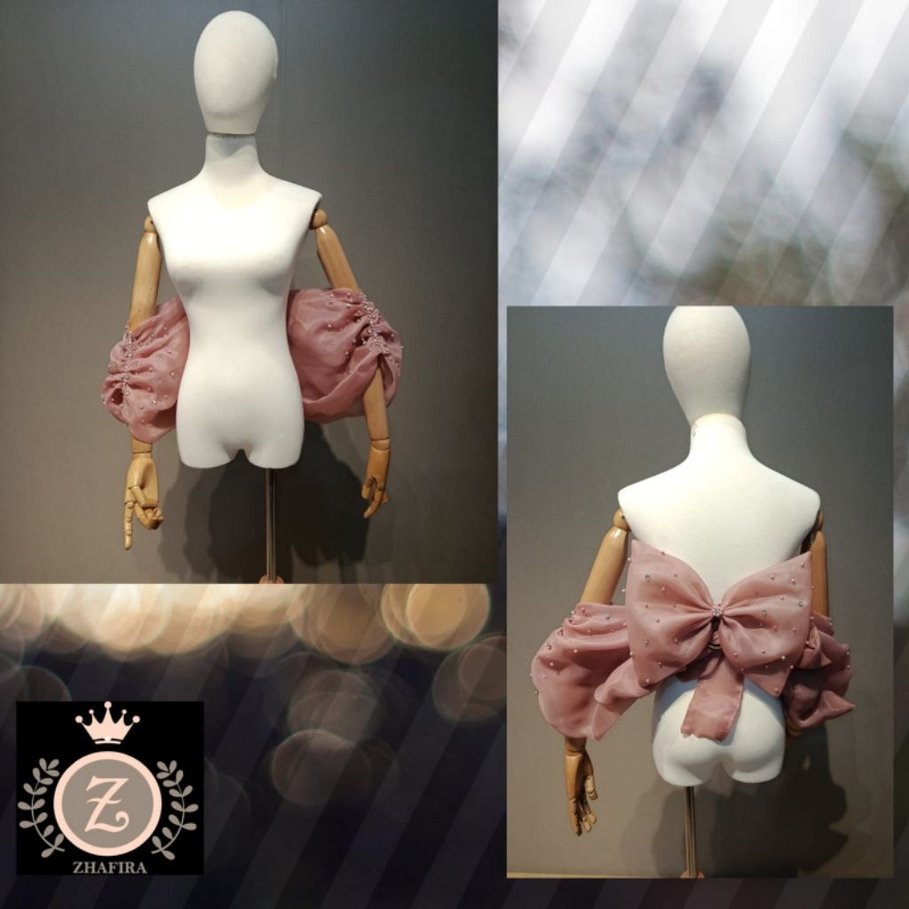 LENGAN BALON ORGANZA/BOLERO ORGANZA PENGANTIN/ LENGAN BALON PENGANTIN/BOLERO ANGKA 8/MATTE ORGANZA B