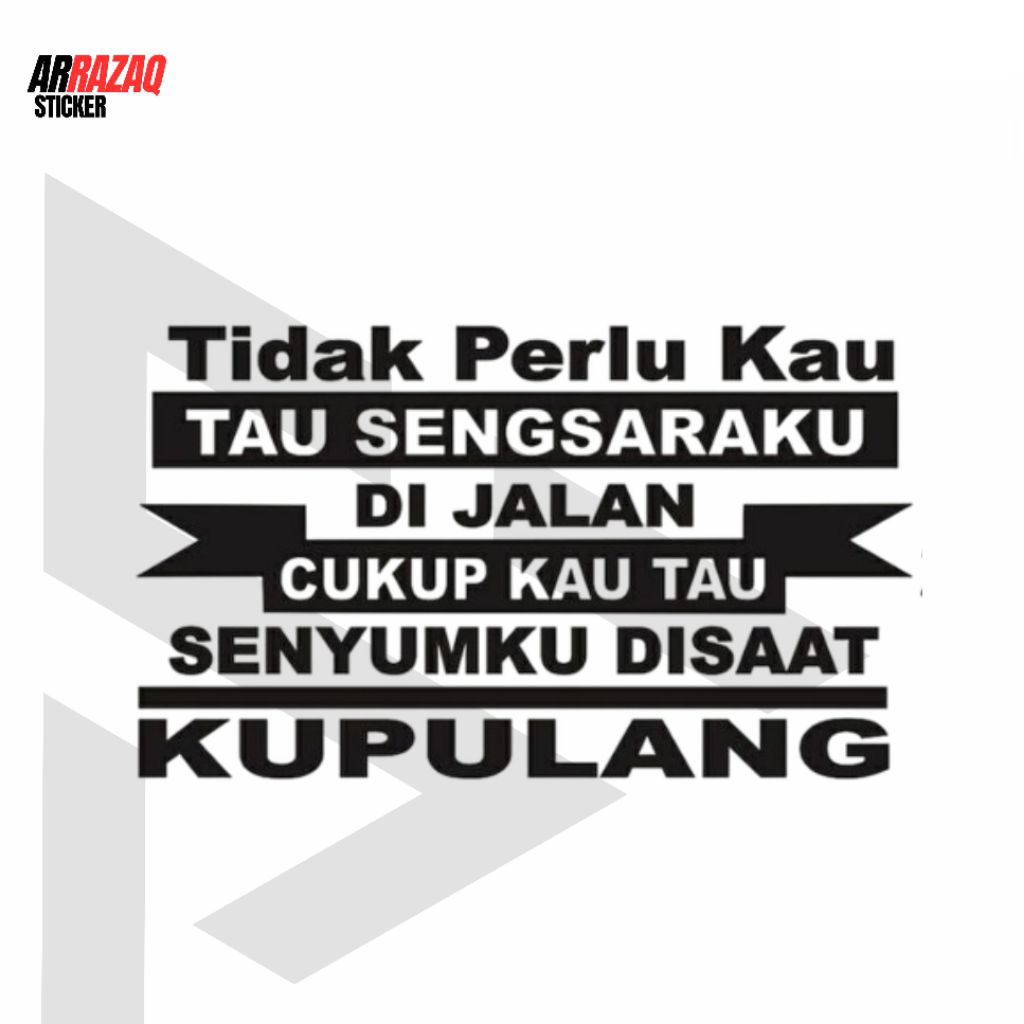 Stiker mobil truk/pickup custom stiker cutting ditempel di kaca mobil truk/pickup stiker KATA KATA