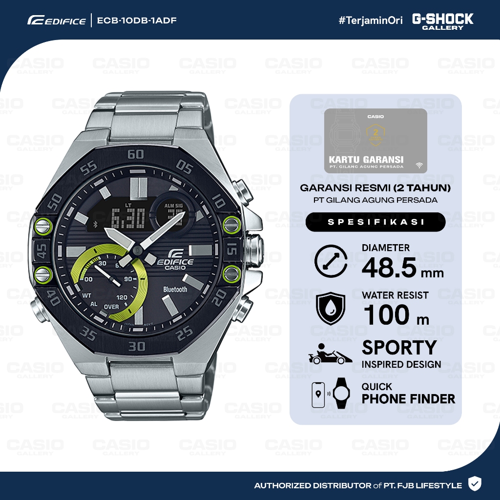 Casio Edifice Jam Tangan Original ECB-10DB-1ADF