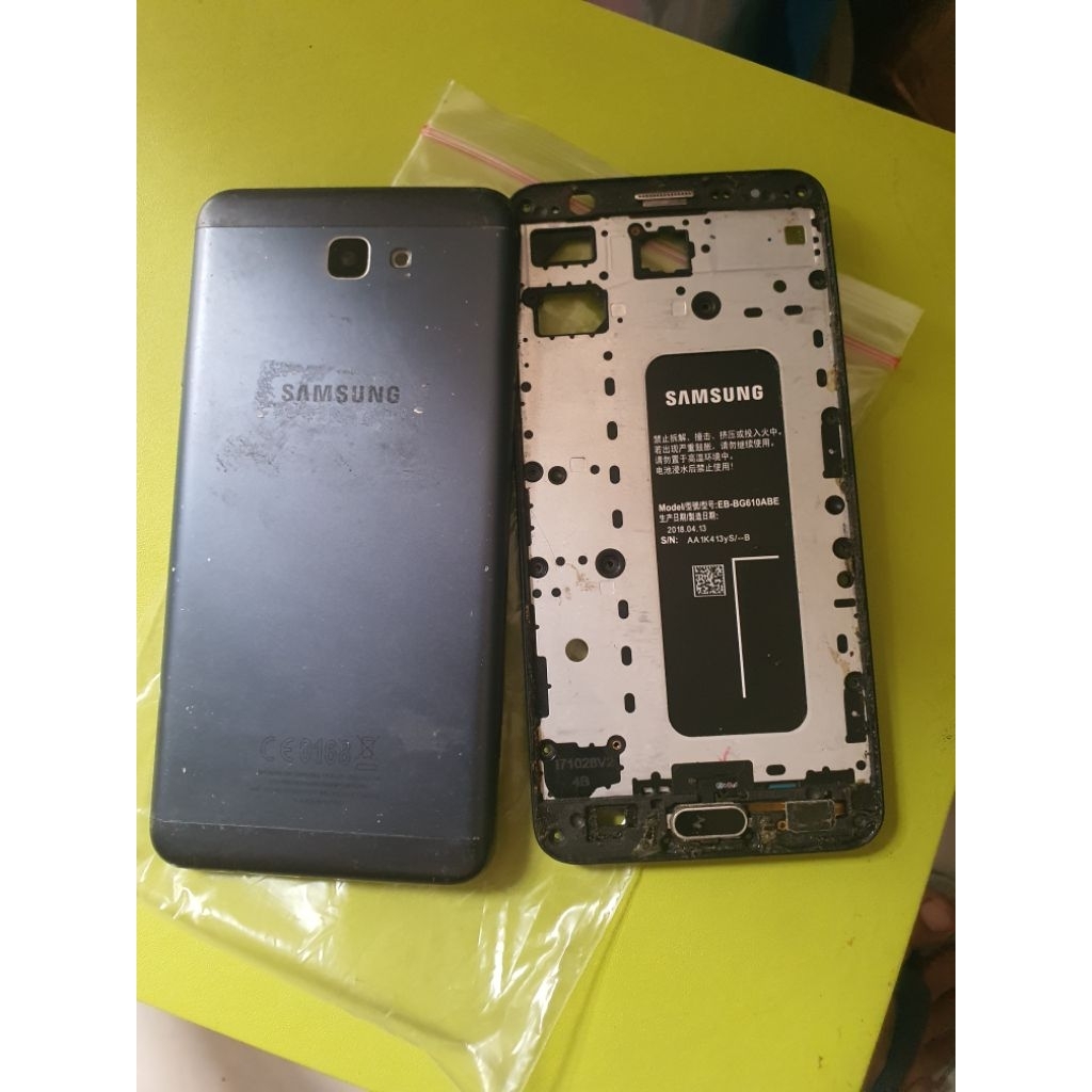 frame backdoor baterai samsung j7 prime ori bekas