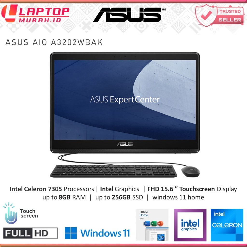 PC ASUS AIO E1600WKAT INTEL N4500 8GB 256GB 15.6" TOUCHSCREEN - BMR182W