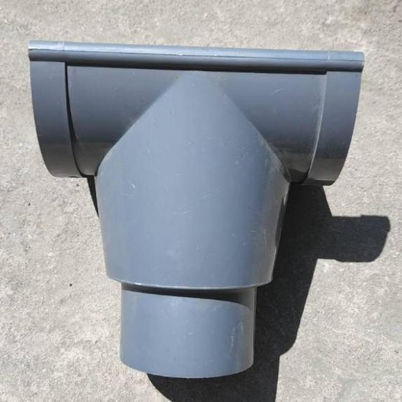 Corong Talang Air Setengah Lingkaran 6 Inch PVC - Drop Outlet Talang Oval 6" / Corong Talang Rumah P