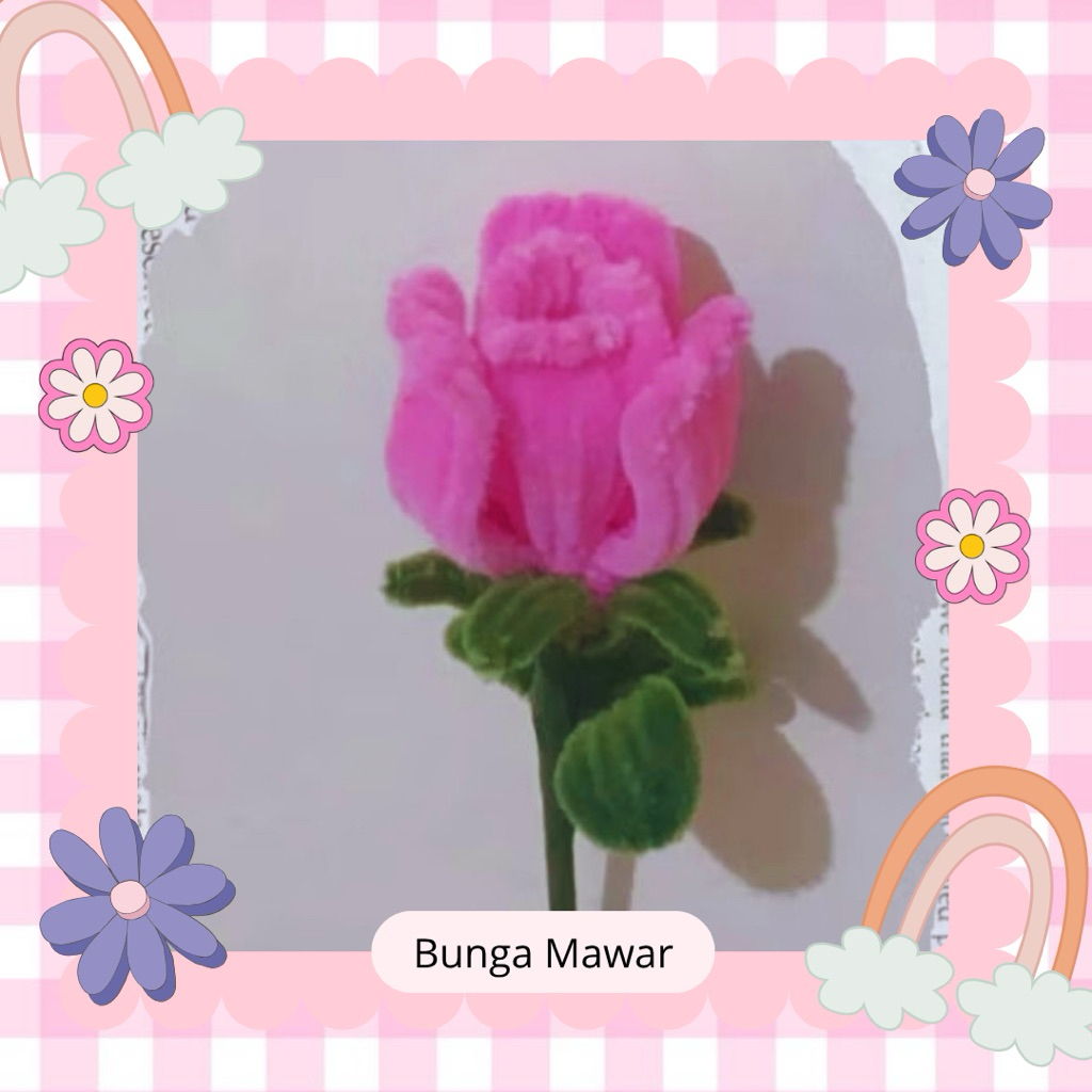 [[ BUNGA MAWAR ]] Bunga Kawat Bulu Satuan / Bunga Kawat Bulu 1 Tangkai / Bunga Kawat Bulu Pertangkai