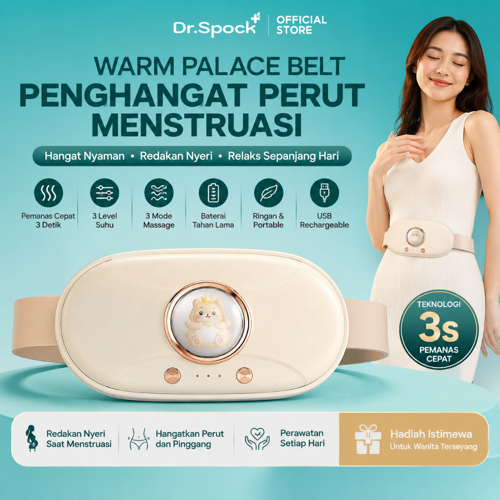 Dr.Spoc Sabuk Pijat Penghangat Menstruasi Penghangat Perut Pereda Nyeri Haid Bantal Pemanas Elektrik