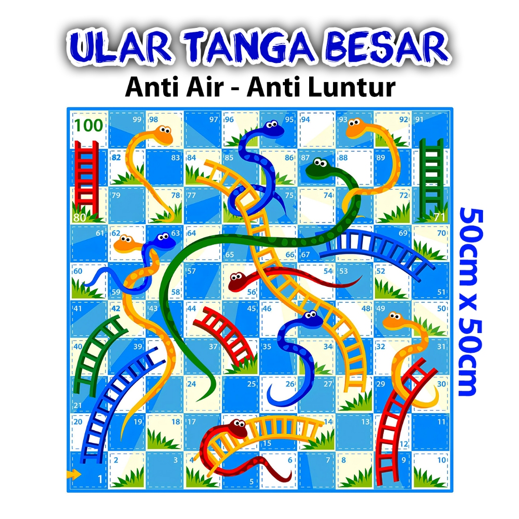 Mainan Edukasi Permainan Ular Tangga Besar Anti Air Anti Luntur