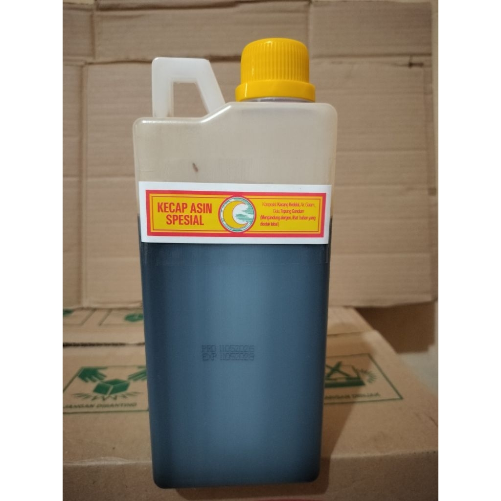 Kecap Asin Atom Spesial Cap Bulan ( 1 Liter )