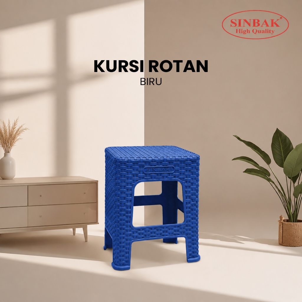 SINBAK Kursi Plastik Motif Rotan 1 Ikat/10 Pcs