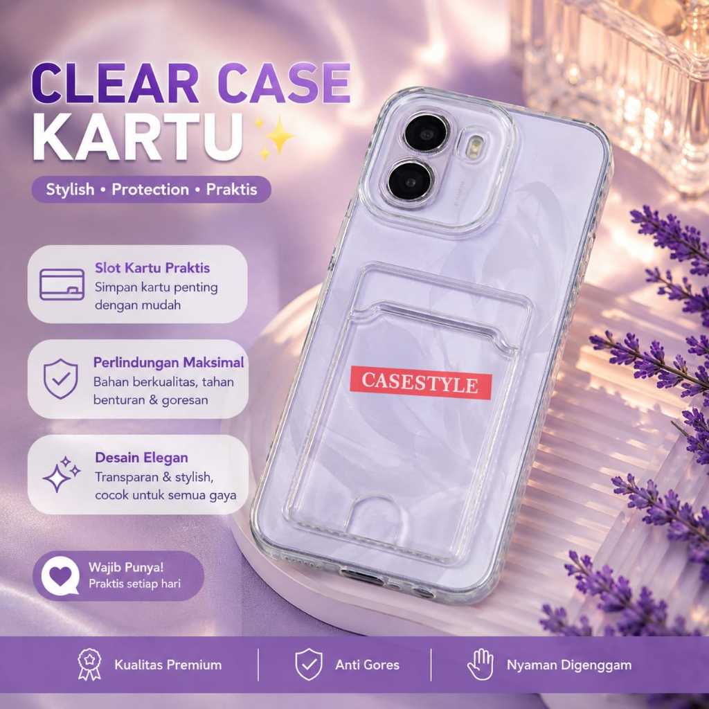 Case Oppo A6T Oppo A6 4G Oppo A6X Oppo A6T Pro Oppo A6 Pro Oppo A5 Pro Clear Card Case  Slot Kartu C