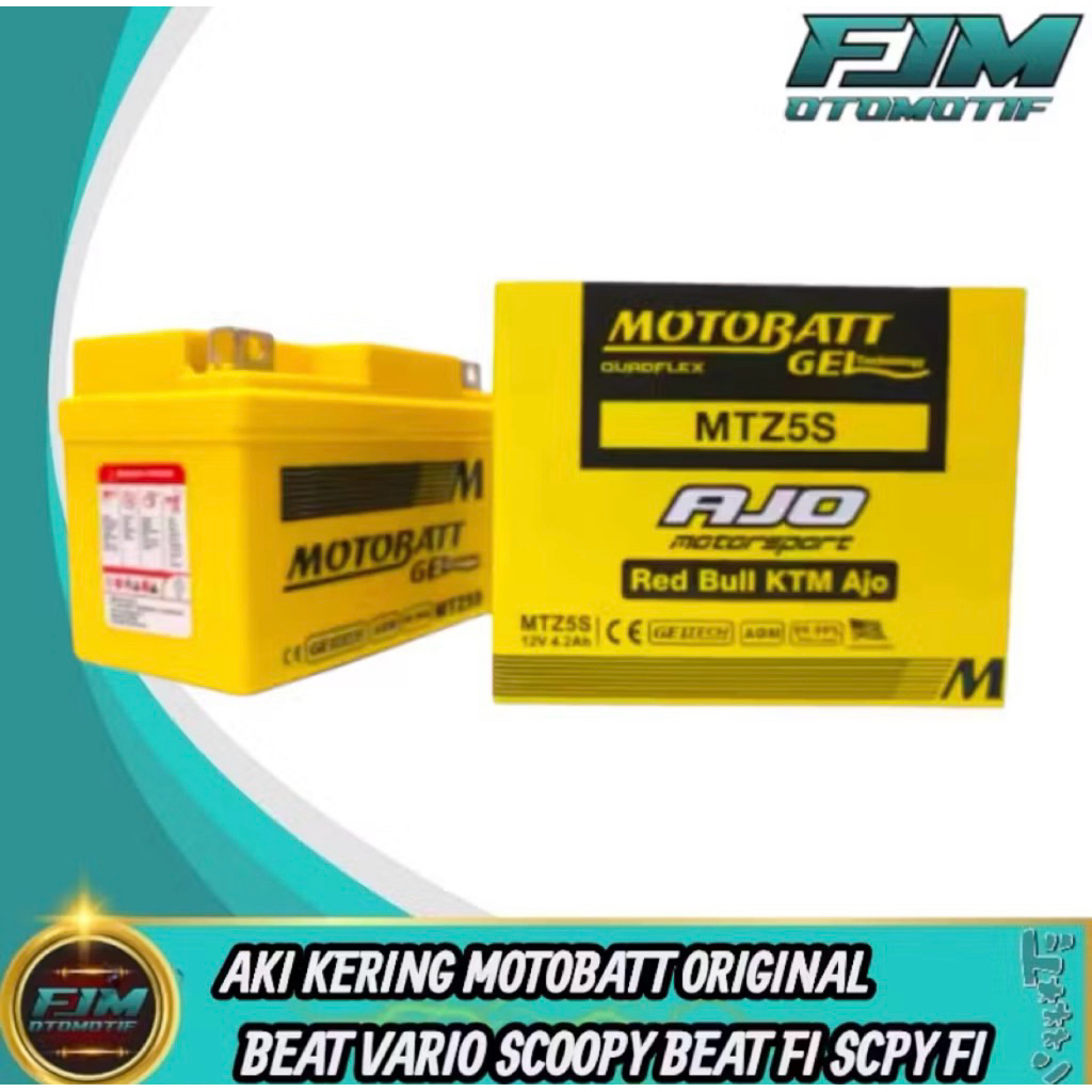 Aki Kering Motor Beat Karbu Kharisma Supra X125 12V-4,2AH Original Motobatt Vixion Byson Beat Fi Inj