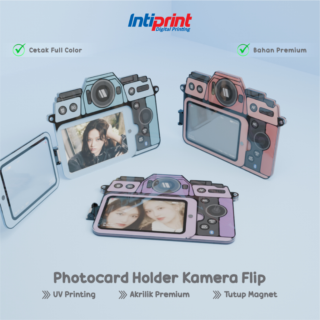 Photocard Holder Camera Flip Acrylic | Photocard Holder Kamera Buka-Tutup Magnet