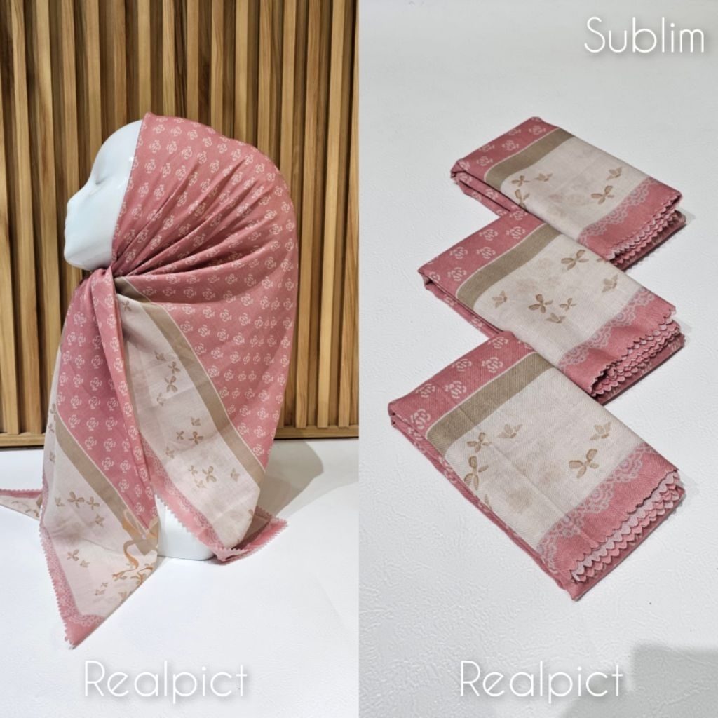 KERUDUNG SEGI EMPAT VOAL MOTIF ETNIK DUSTY PINK