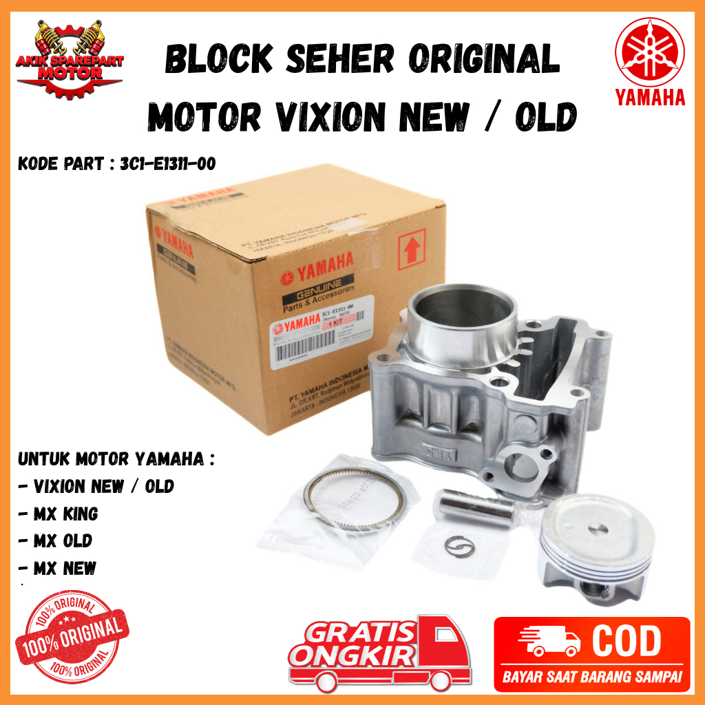 BLOCK SEHER 1 SET ORIGINAL STANDART MOTOR VIXION NEW / OLD  Kode Part : 3C1-E1311-00
