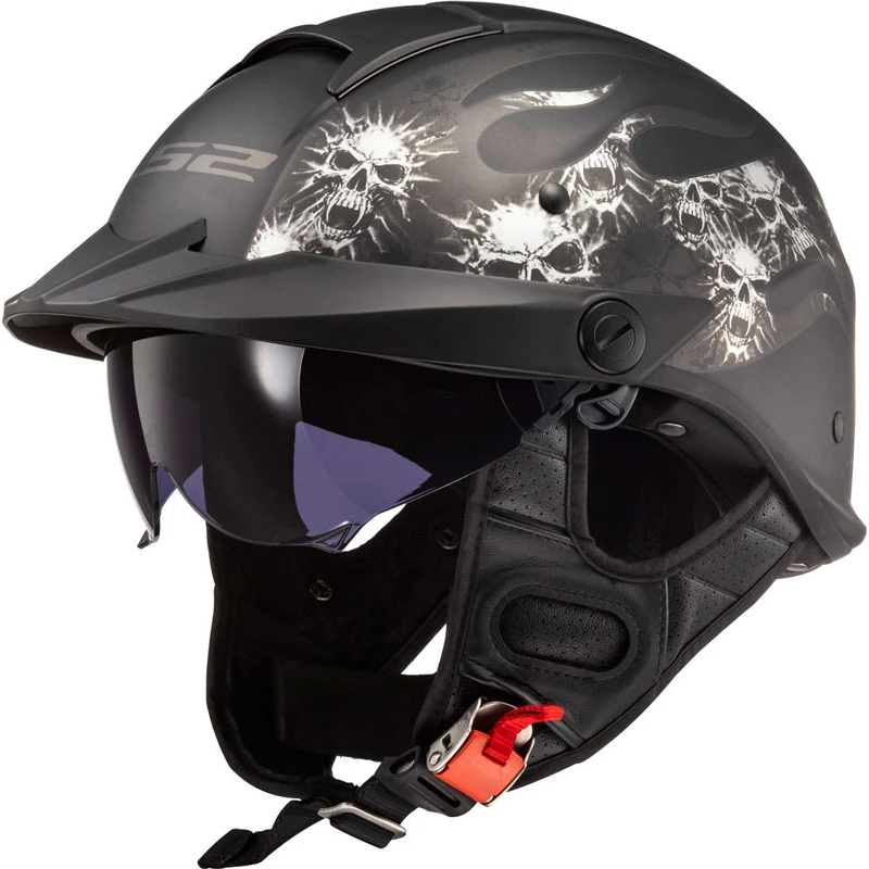 LS2 OF590 HELM REBELLION BONES HALF FACE