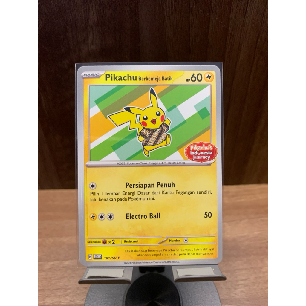 Pokemon TCG Kartu promo “Pikachu batik hijau” Versi indo ORI
