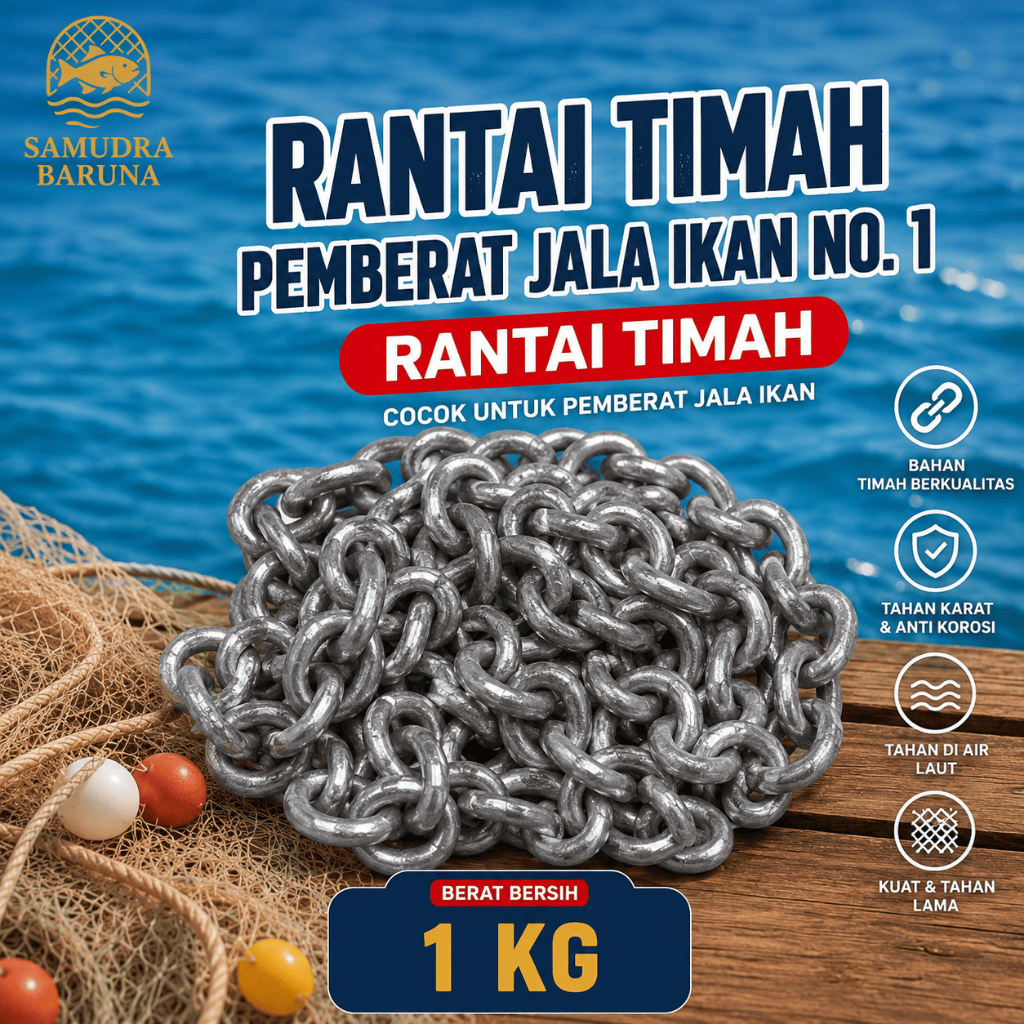 Rantai Timah Pemberat Jala Ikan No.1 Per Kilo | Timah Jaring Ikan Berkualitas