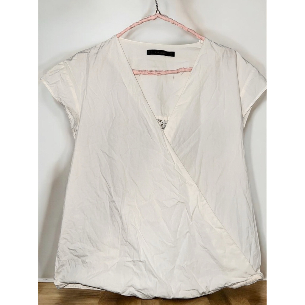 Blouse wrap putih Zara Basic