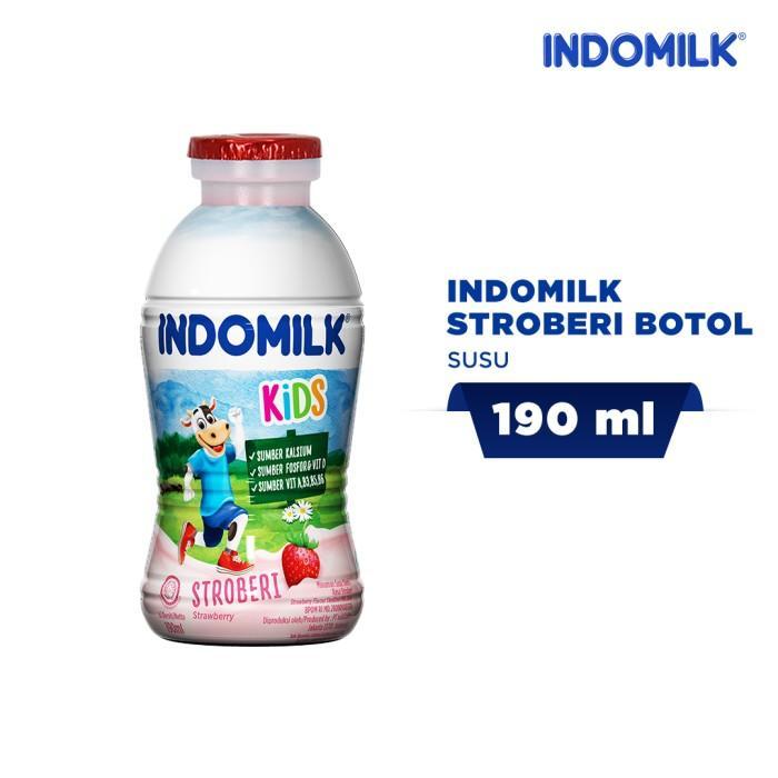 Indomilk - Indomilk Strawberry Botol 190 Ml