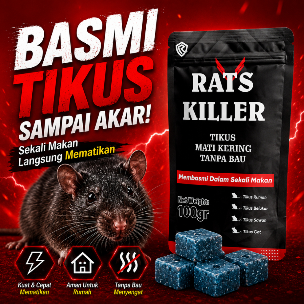 RatKiller Rat Killer Racun Tikus Mati Kering Tanpa Bau / Umpan Pembasmi Tikus