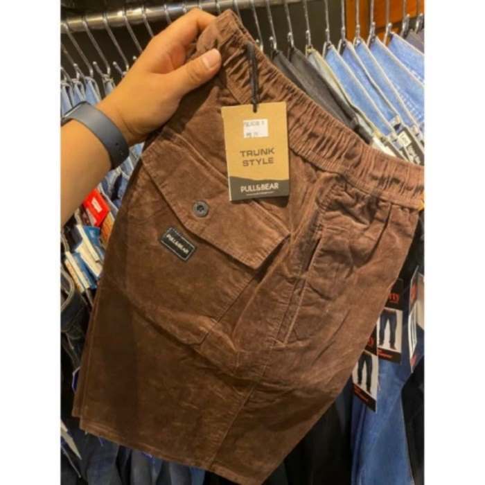 Celana Corduroy Pendek Pria PREMIUM JUMBO|| Celana Pendek Bahan Corduroy