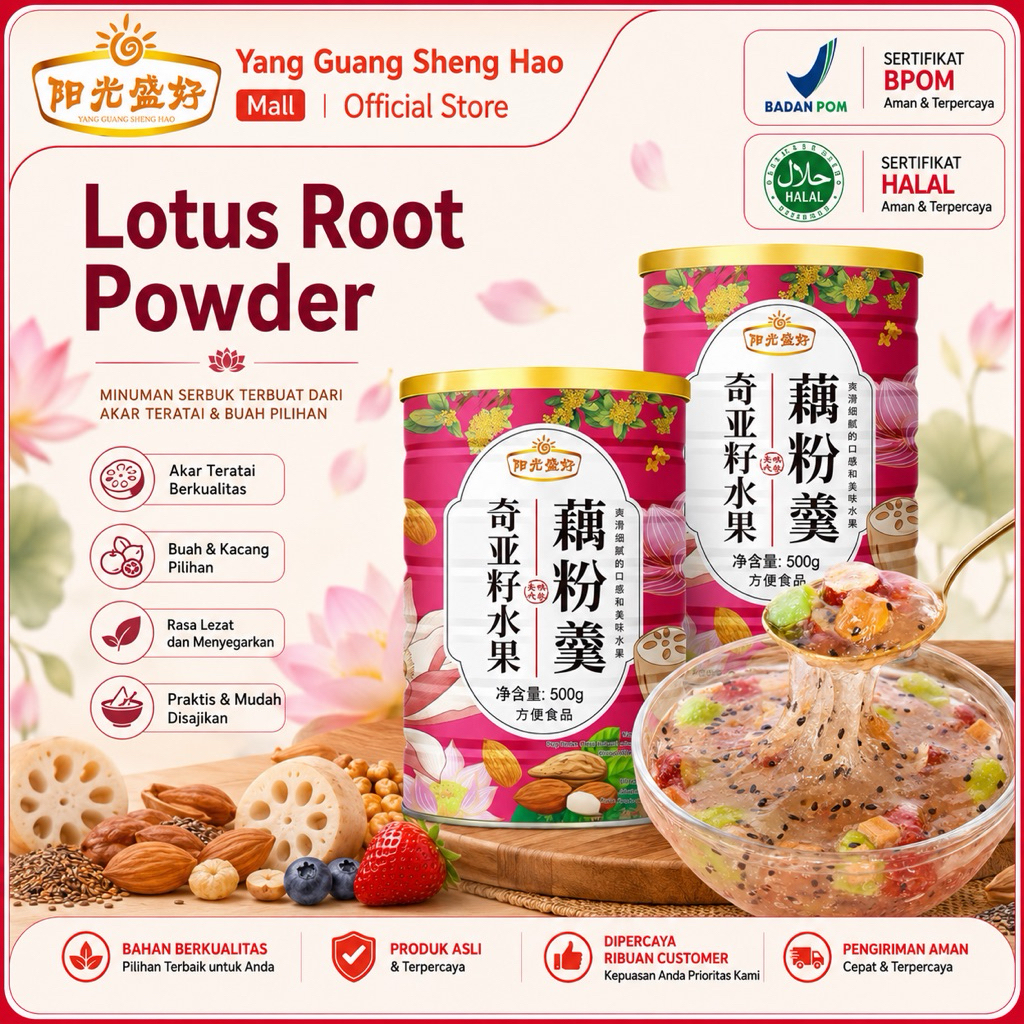 YANG GUANG Lotus Powder 2 Pcs Lotus Buah/Fruits Oufen Lotus-500gram