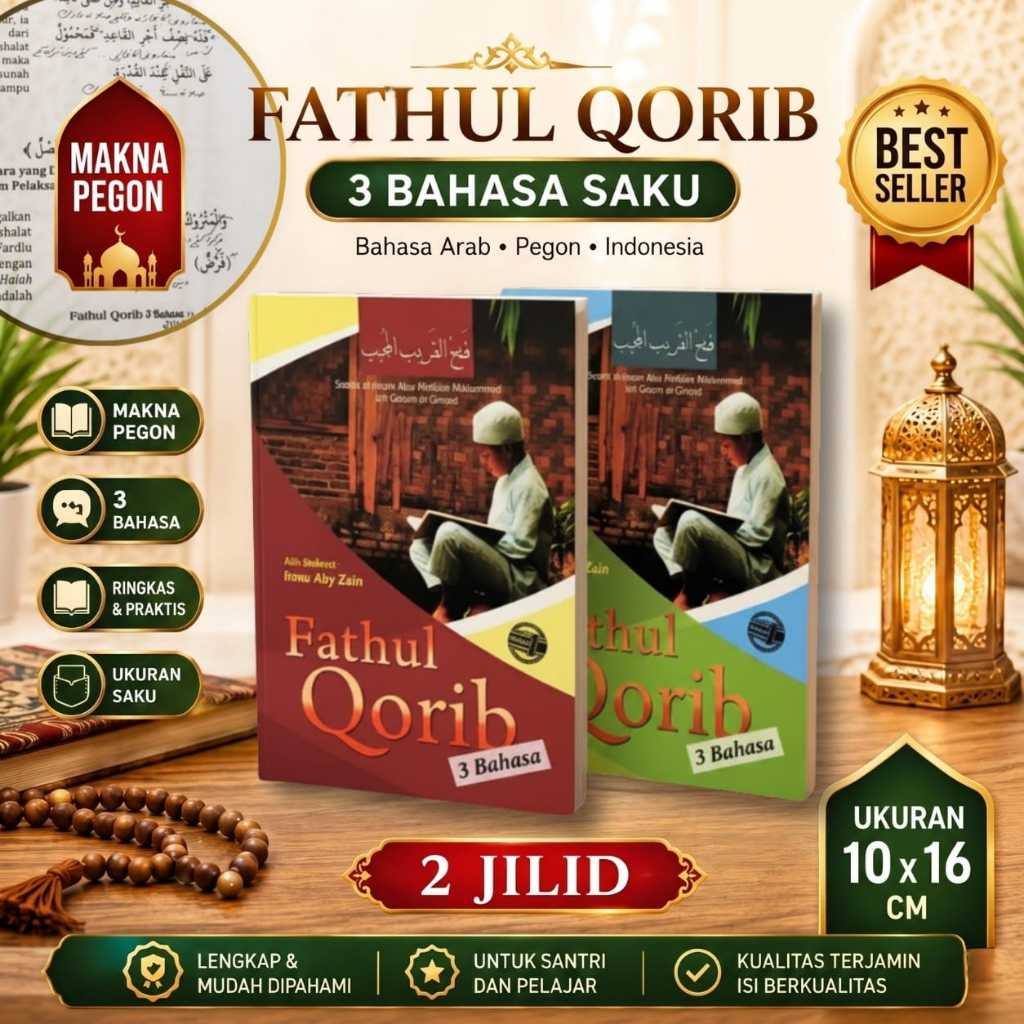 FATHUL QORIB SAKU | Terjemah fathul qorib 3 bahasa 2 jilid | Fathul qorib makna pegon | buku pesantr