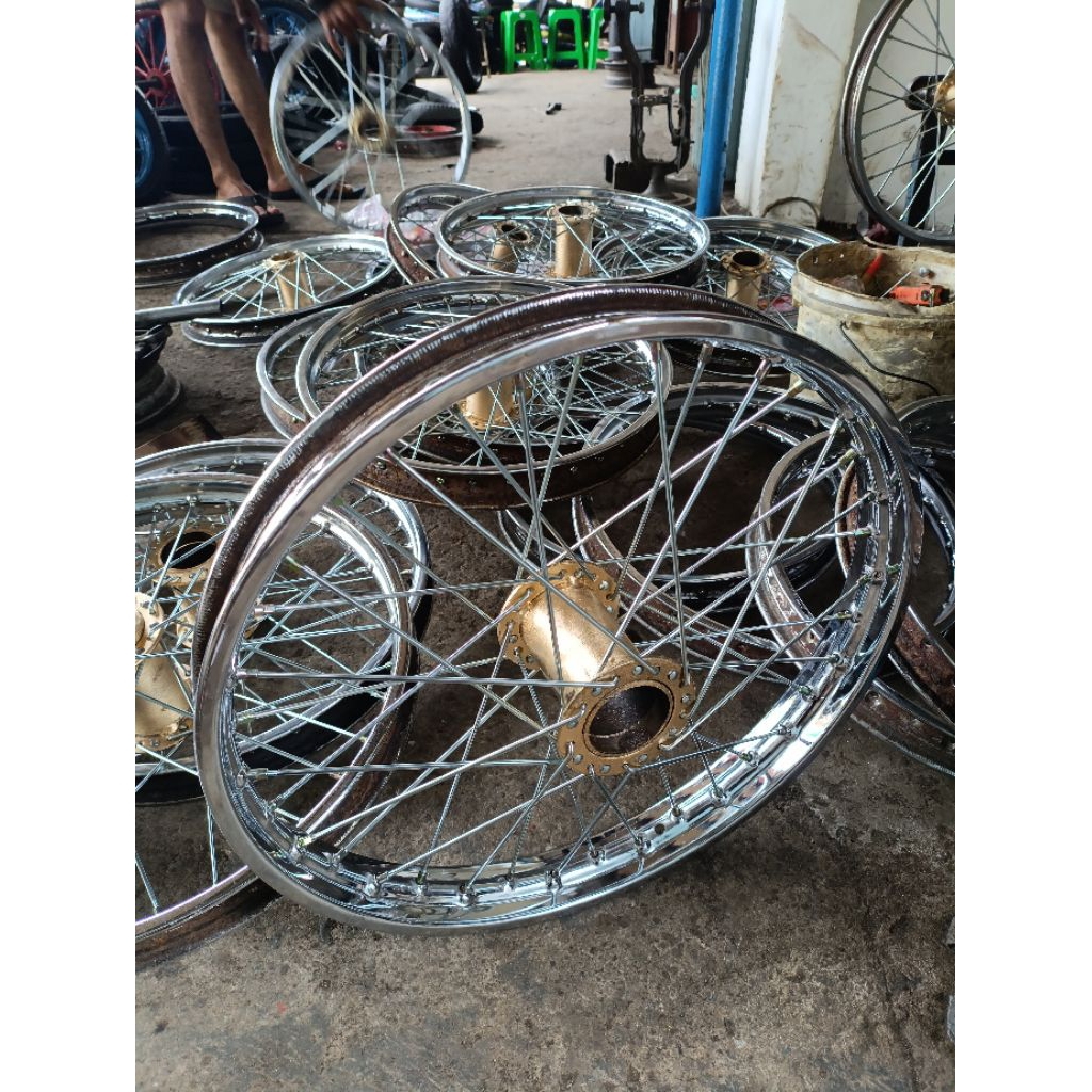 RODA GEROBAK SATU SET VELEG PELEG KALENG RODA GEROBAK DORONG