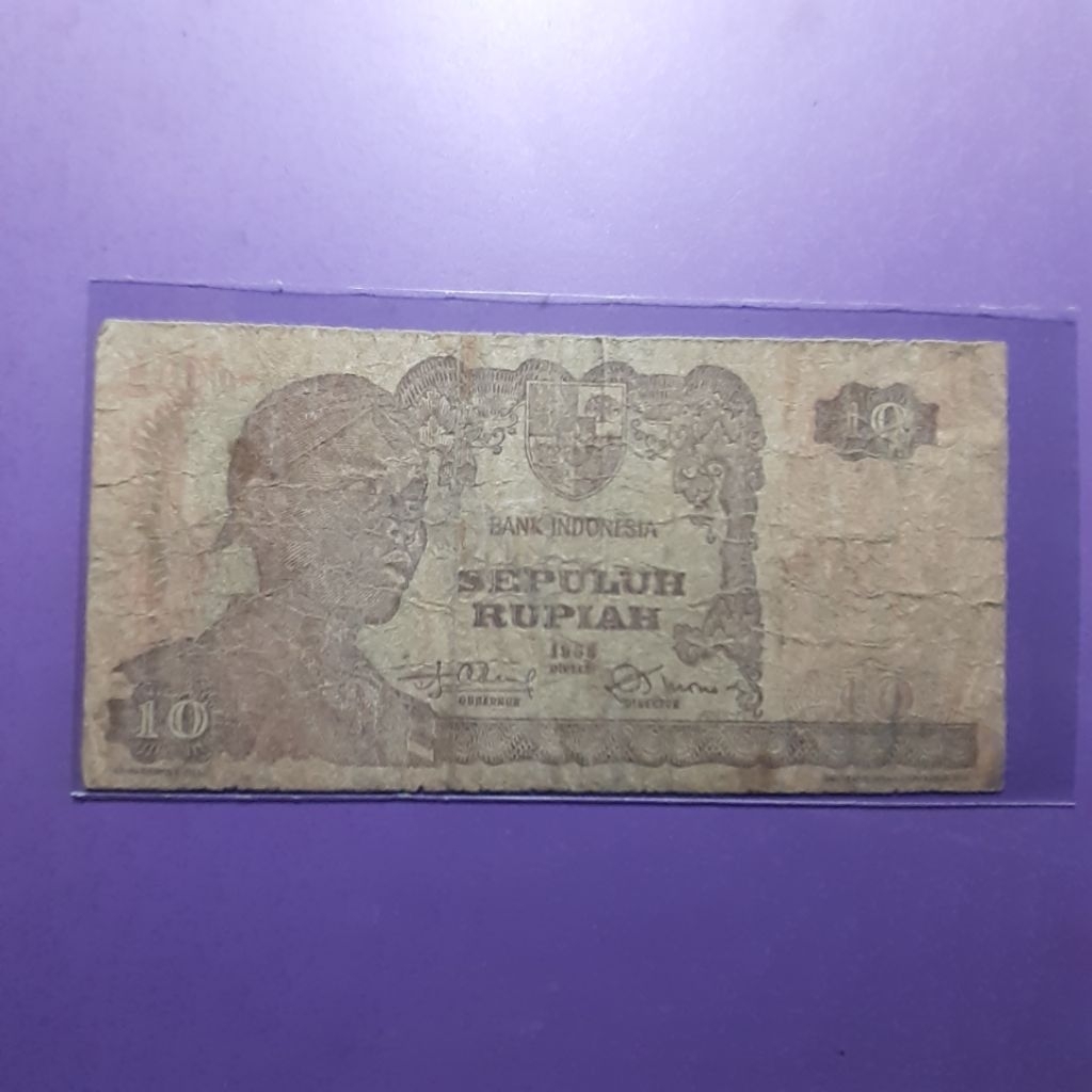 Uang kuno 10 rupiah sudirman tahun 1968