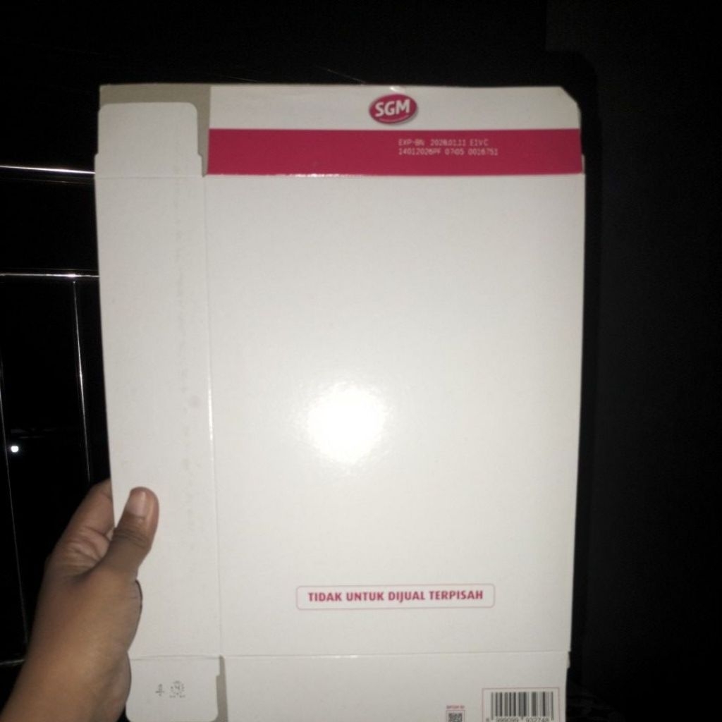 kardus bekas susu sgm 1kg dengan kode unik