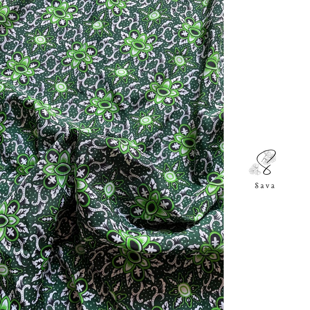 Kain Batik Motif Bunga Meteran Untuk Baju Seragam Sekolah Madrasah Diniyah