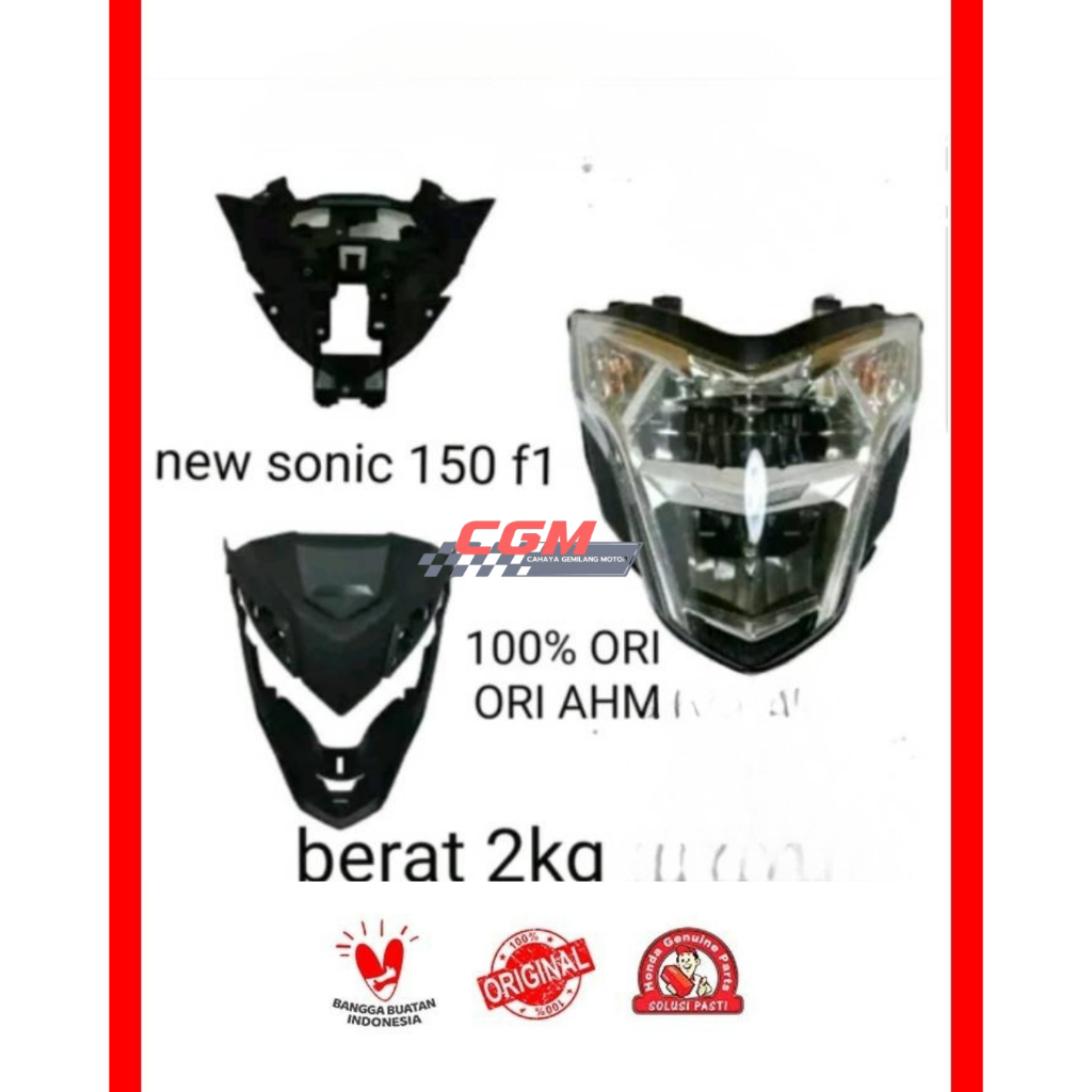 lampu depan sonic set, reflektor sonic, batok depan sonic, batok belakang sonic, cover lampu depan b