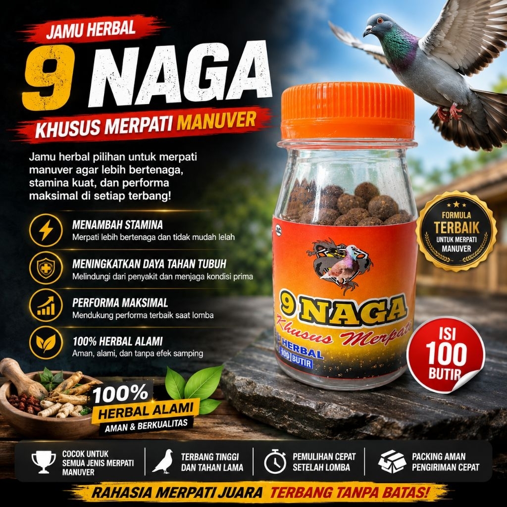 JAMU MERPATI 9 NAGA Original Stamina Giring Keket Kuat Doping Merpati Kolong Balap