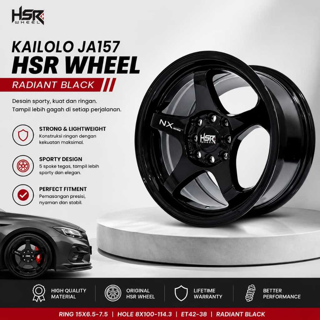 Velg racing hsr kailolo ring 15 lebar belakang 6,5-7,5 celong