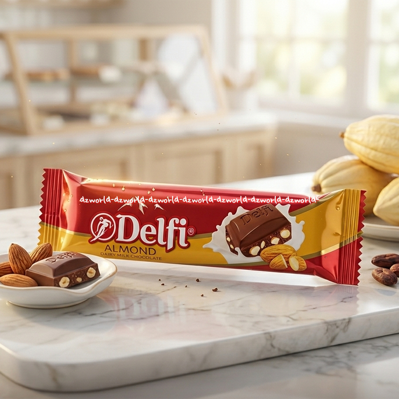 Delfi Almond 50gr Dairy Milk Almond Cashew Chocolate Coklat Kacang Almon Cokelat Delfie Delvi