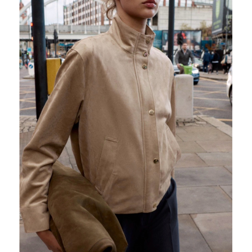 Zara camel faux suede jacket