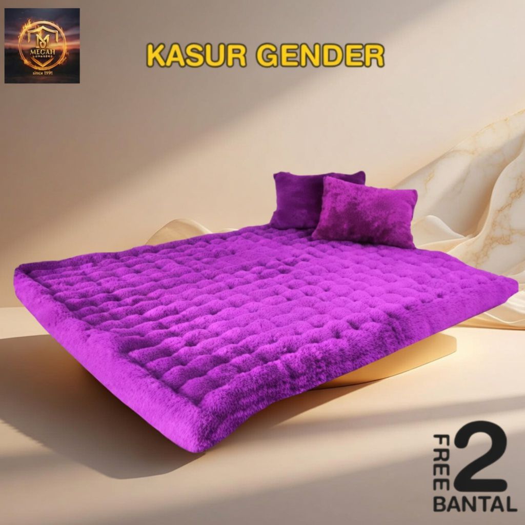 Kasur Lantai Matras Bulu Gender Rasfur Empuk dan Tebal Ukuran Besar Gratis 2bantal