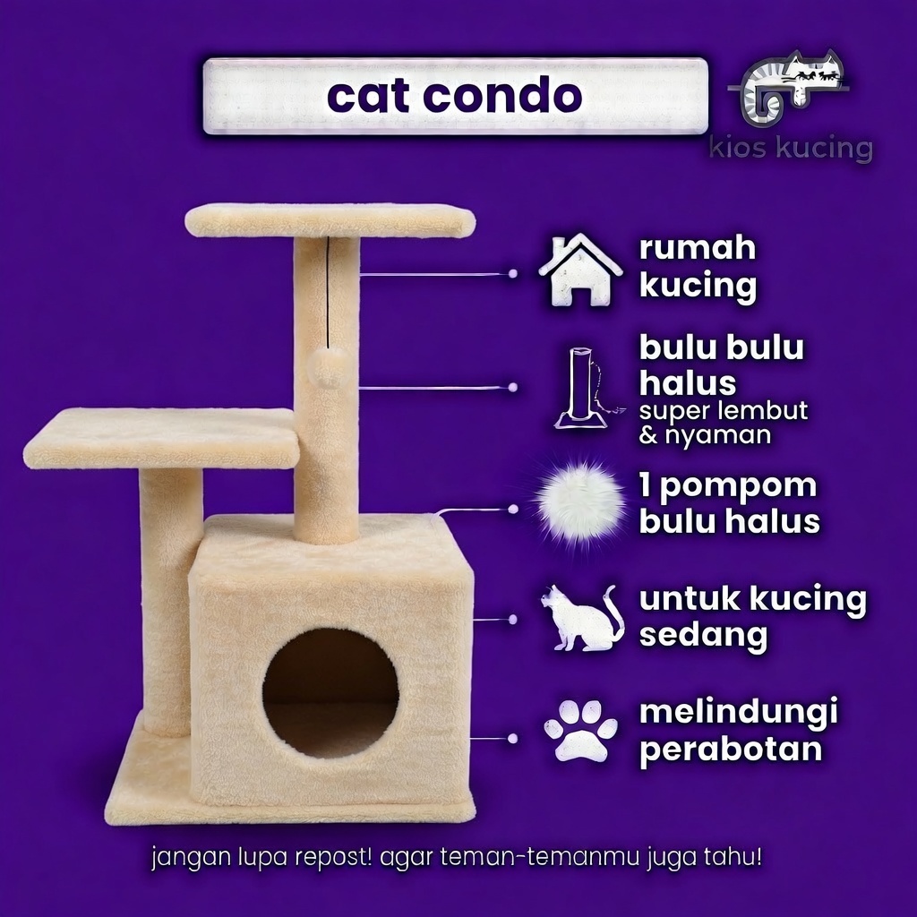 CAT CONDO / RUMAH KUCING / CAT TREE / RUMAH KUCING KOTAK