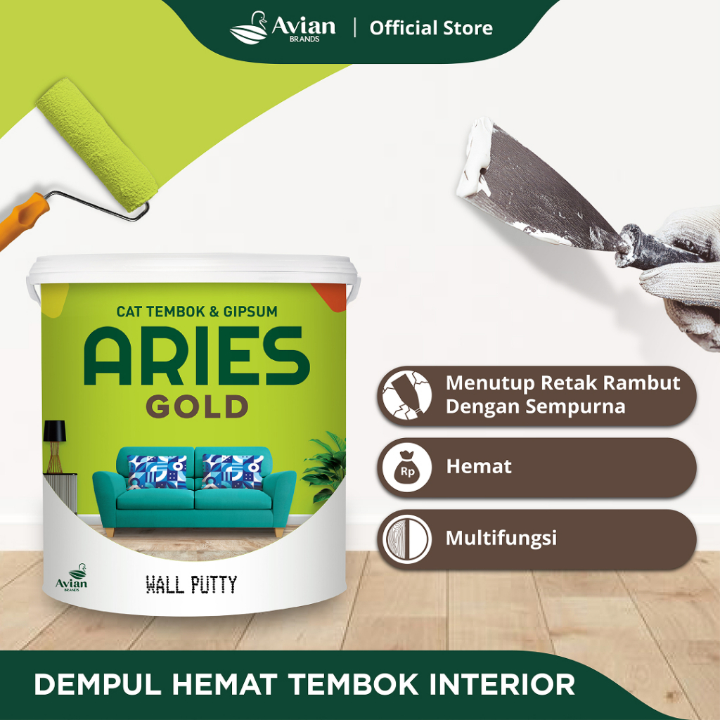 Aries Gold Wall Putty - 5kg