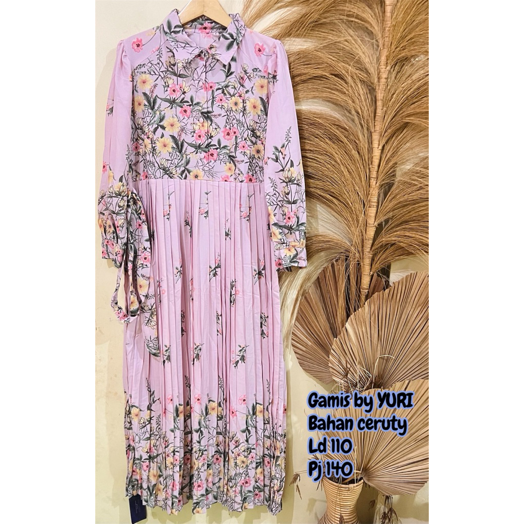 gamis yuri fashion plisket HARGA CUCI GUDANG