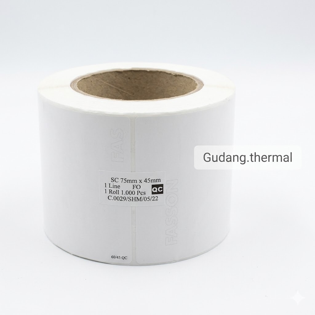 SEMICOATED BARCODE 75 X 45 1000Pc LABEL STIKER 75x45 MM STICKER ETIKET