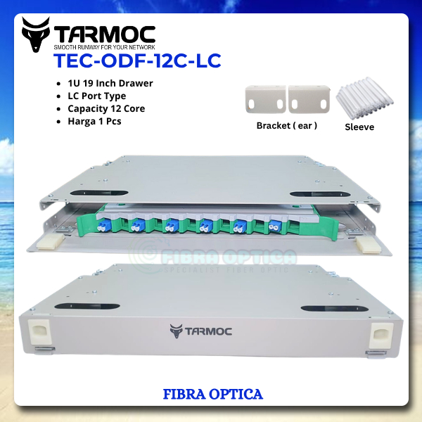 Fiber Optic ODF/OTB 12 Core LC Lengkap Rackmount | ODF 12C LC