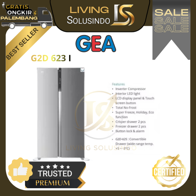 Kulkas GEA 2 Pintu G2D623 Kulkas Set By Side 2 Pintu Lemari GEA Kulkas Side By Side
