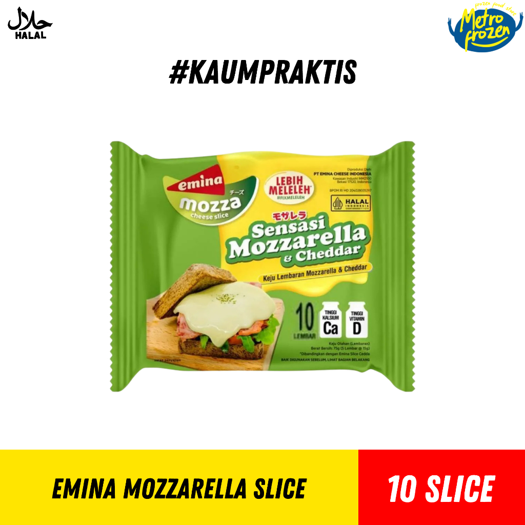 EMINA Mozzarella Slice //keju mozza tipis //slice mozzarella