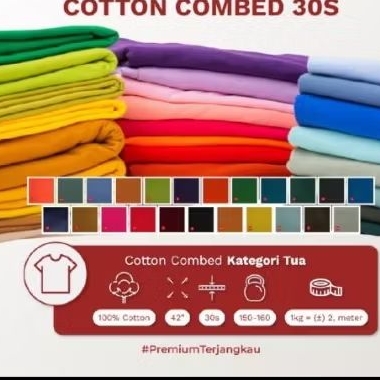 Bahan Kain Cotton Combed 30s Kiloan Kain Kaos Katun Premium