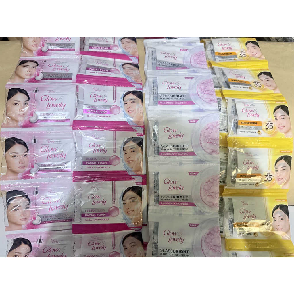 (1renteng) fair lovely cream sachet/renteng pink dan kuning 12 pch( baca deskripsi)