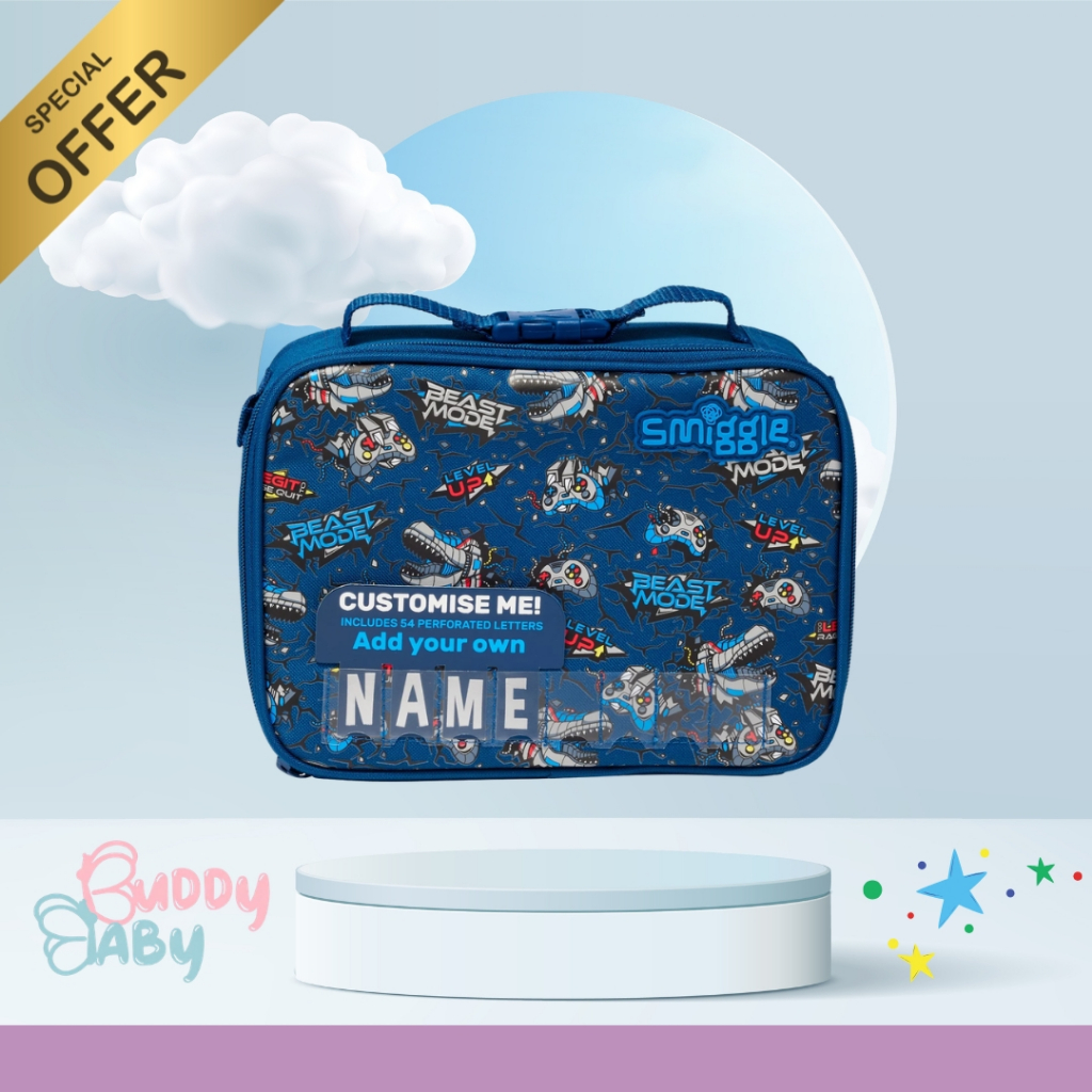 Smiggle Dino Fly High Square Attach Id Lunchbag
