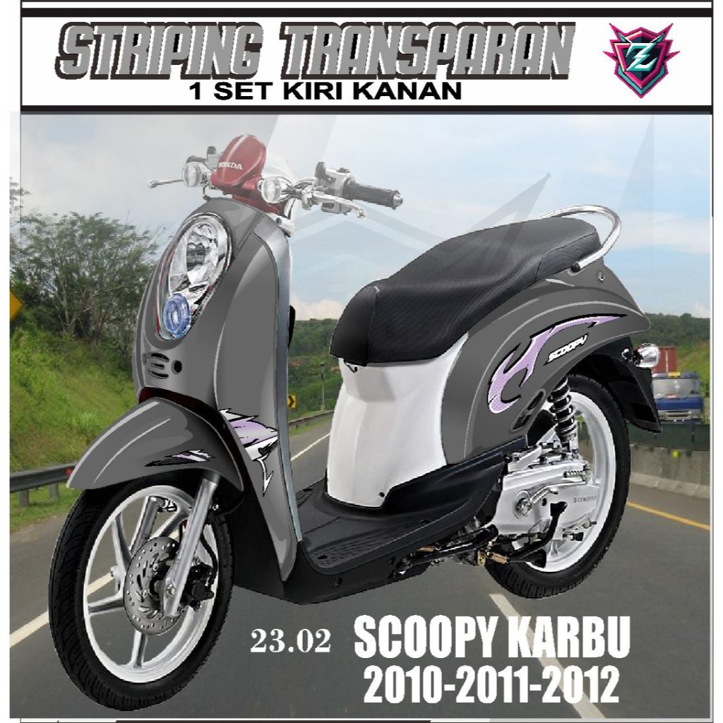 striping scoopy carbu transparan simple terbaru
